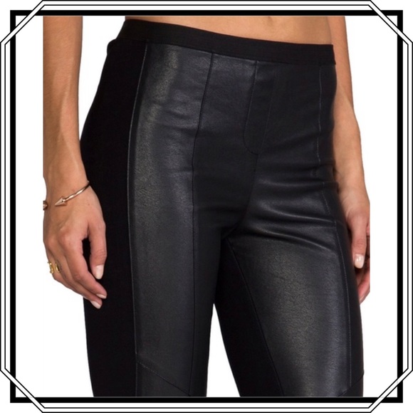 BCBG MaxAzria “Maddex” Leather Front Leggings (NWT) - Picture 2 of 10